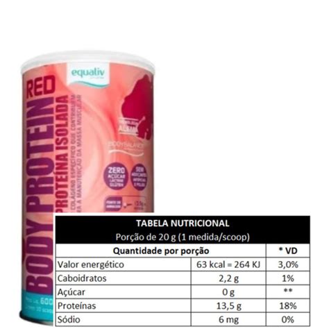 Body Protein Red Frutas Vermelhas Equaliv G Proteina No Shoptime