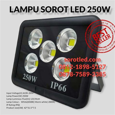 JUAL Lampu SOROT LED 250W IP66 125 Lumen W Cahaya Glodok