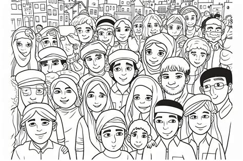 Premium Ai Image Coloring Page Of Peace Upon Palestine And Israel