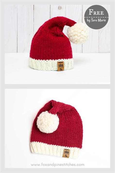 Santa Cap Christmas Hat Free Knitting Pattern Accion De Gracias Lana