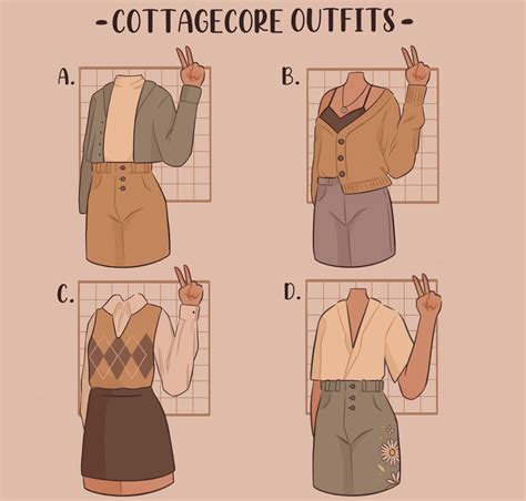 Three Different Types Of Clothes With The Words Cottageopee Outfits