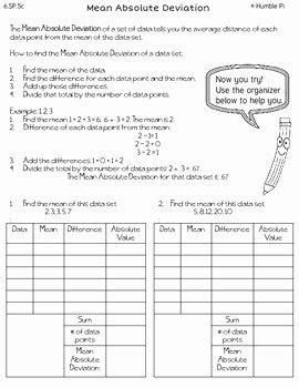 50 Mean Absolute Deviation Worksheet