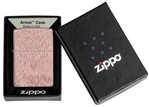 Zippo Armor® Carved Rose Gold Windproof Lighter