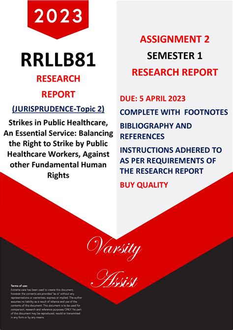 Rrllb Research Report Semester Assignment Due