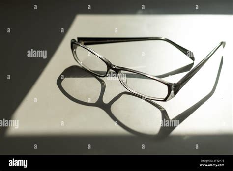 Black Frame Eyeglasses Isolated On White Background Myopia Short Sighted Or Presbyopia