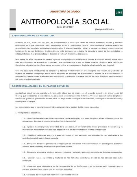 PDF ASIGNATURA DE GRADO ANTROPOLOGÍA SOCIAL PDF fileConocer y