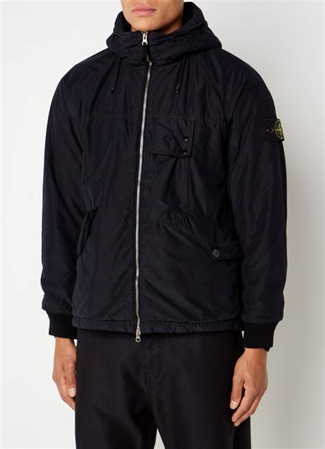 Stone Island David Light Gewatteerd Jack Met Capuchon • Donkerblauw