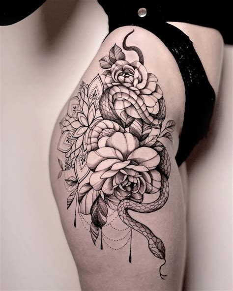 Upper Thigh Hip Tattoos