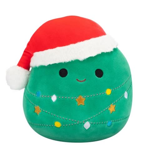 Squishmallows Christmas Tree With Santa Hat And Christmas Lights 8 In