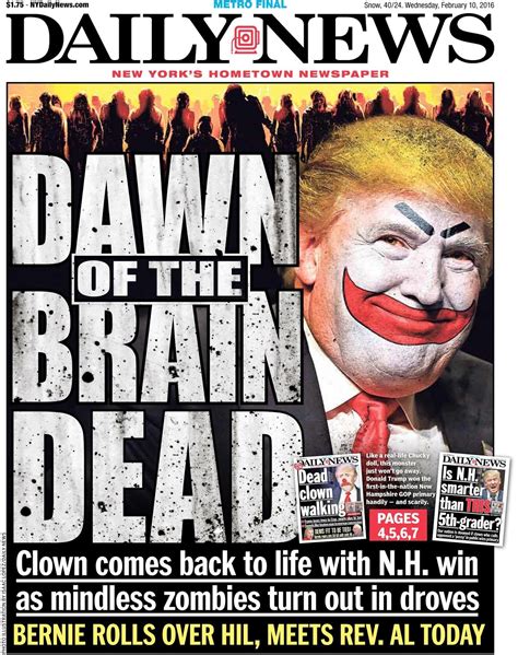 New York Daily News Calls Trump Win In New Hampshire "Dawn Of The Brain ...