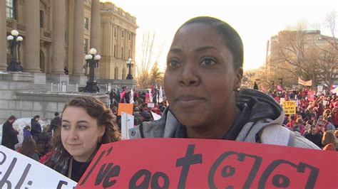 Thousands Join Budget Cut Protest Outside Alberta Legislature Cbc News