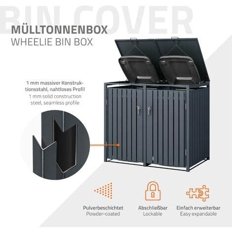 Ml Design Box Pour Poubelles L X X Cm En Acier