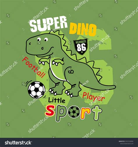 Vector Super Dino Dino Soccer Cute Stock Vector (Royalty Free) 1810128382 | Shutterstock