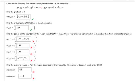 Solved Consider The Following Function On The Region