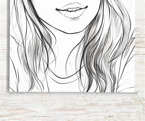 10 Happy Girl Coloring Pages Printable Pdf A4 Cute Etsy