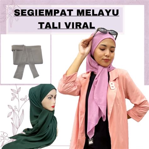 Malay Quadrilateral Tali Viral Two Layer Hijab Babydoll Premium