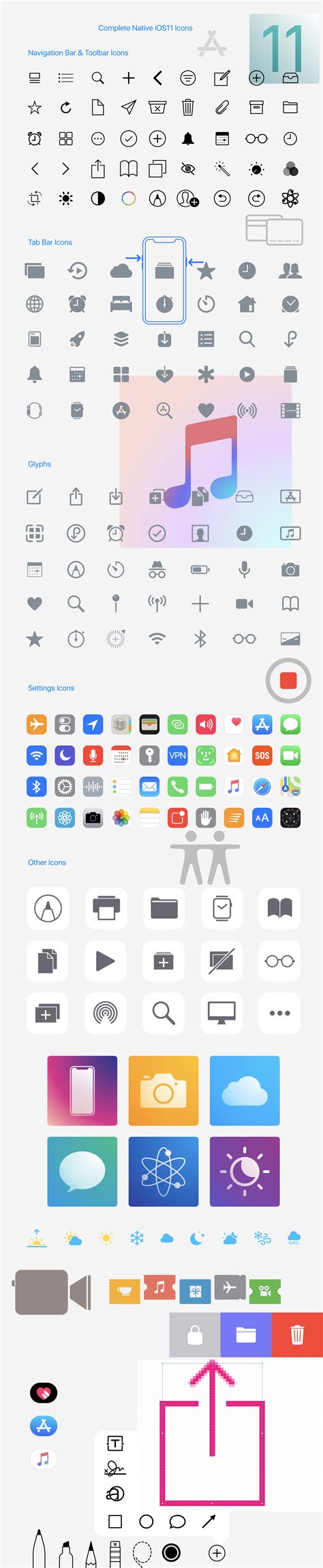 Complete Native Ios10 Ios13 Icons For Free Download Behance