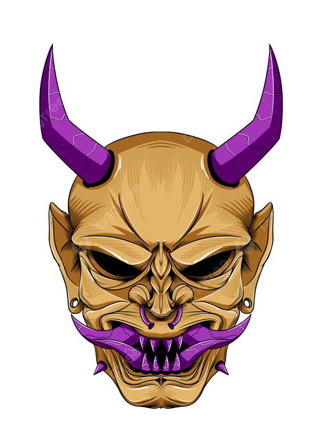 Onies Clipart Vector Gold Oni Mask Illustration Onimask Japan