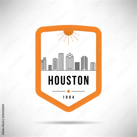 Houston City Modern Skyline Vector Template Stock Vector | Adobe Stock