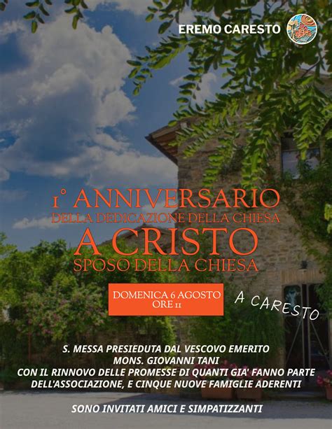 Primo Anniversario Della Dedicazione Della Chiesa Di Caresto A Cristo