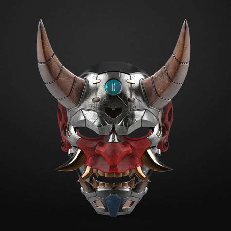 Co3d Cyberpunk Japanese Oni Mask 3d Print Model