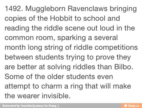 1492 Muggleborn Ravenclaws Bringing Copies Of The Hobbit To School And