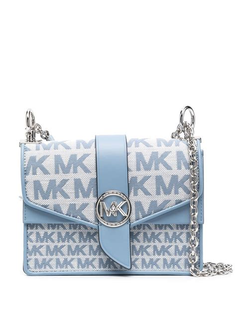 Michael Michael Kors Monogram Print Crossbody Bag In Blue ModeSens