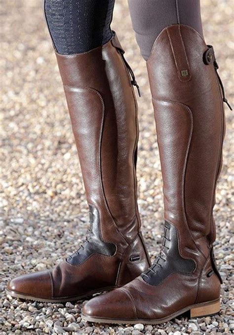 Premier Equine Dellucci Ladies Long Leather Field Riding Boot Brown