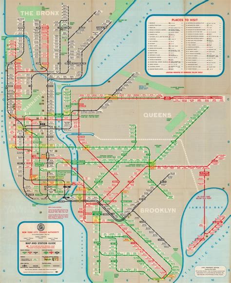 Official New York Subway Map And Guide 1961 Edition Geographicus Rare Antique Maps