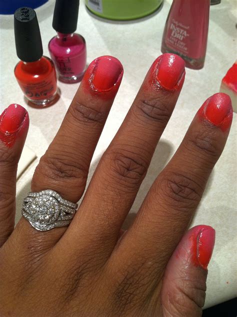 Brittney S Beauty Pink Red Ombre Nails