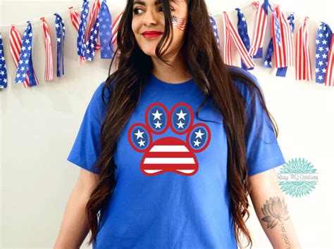 Red White Blue Paw Print 4th Of July Red White Blue T Shirt Unisex