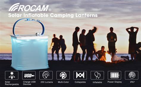 Rocam Solar Camping Inflatable Lantern Led Foldable Camping Lamp