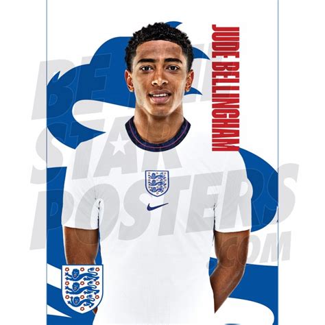 Jude Bellingham England Headshot Poster A3 2021