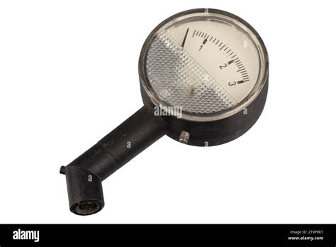Vintage Retro Automotive Manometer Isolated On White Background Stock