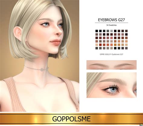 Брови F Eyebrows G27 для Симс 4 для Симс 4 Скачать мод