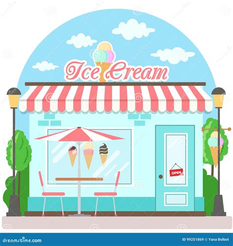 Ice Cream Shop Illustration Cartoon Vector | CartoonDealer.com #83731391