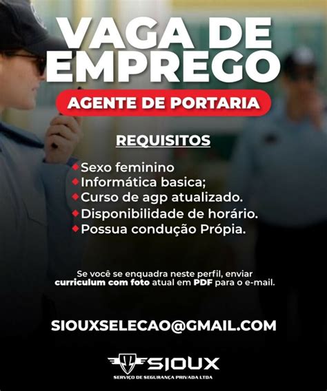 Empresa Abre Seleção Para Vaga De Agentes De Portaria Ambos Os Sexos