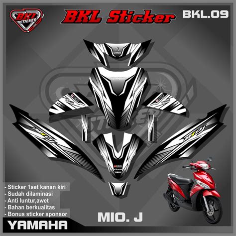 Jual Stiker Striping Decal Variasi Lis Mio J Full Body Desain Racing