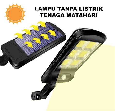 Lampu Led Tanpa Listrik Pakai Tenaga Matahari Tahan Air Cas Panel Surya