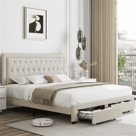 King Platform Bed Frame With Drawers Hot Sale Aikicai Org