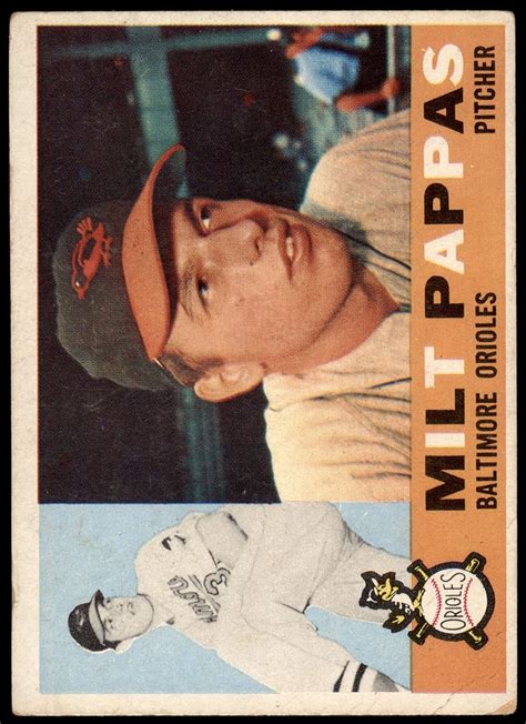 Amazon 1960 Topps 12 Milt Pappas Baltimore Orioles Baseball