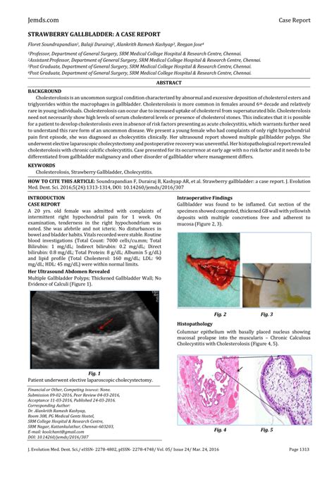 Pdf Strawberry Gallbladder A Case Report