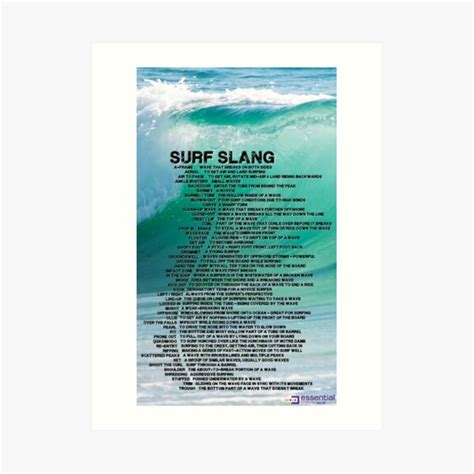 Surf Slang Art Print For Sale By Leonleo Redbubble