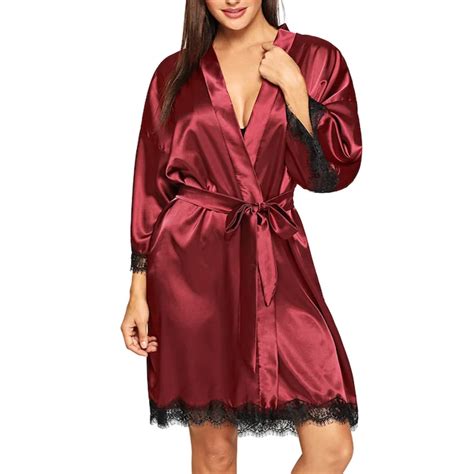 Satin Silk Bathrobe Elegant Bridesmaid Robe Comfortable Sleepwear Sexy