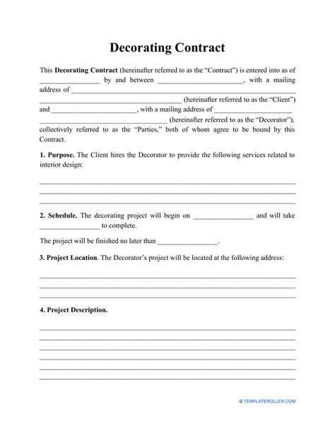 Balloon Decor Contract Template