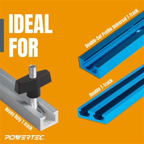 T-Track Jig Kit 1/4"-20, 128 pcs-POWERTEC | Woodwork T Track & T-Track ...