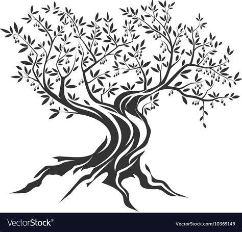 Olive Tree Silhouette Icon Isolated Royalty Free Vector