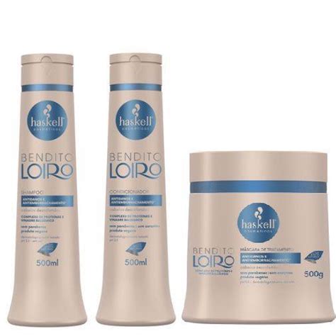 Kit Bendito Loiro Haskell Shampoo Condicionador Máscara 500g ml Kit