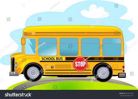 Cartoon School Bus Stock Vector Illustration 243011566 : Shutterstock