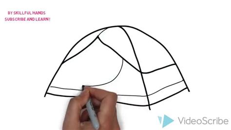 How To Draw A Tent Как нарисовать палатку Youtube